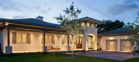 Front entryway featuring a classic wooden door with windows, showcasing window and doors in Clearwater, FL.