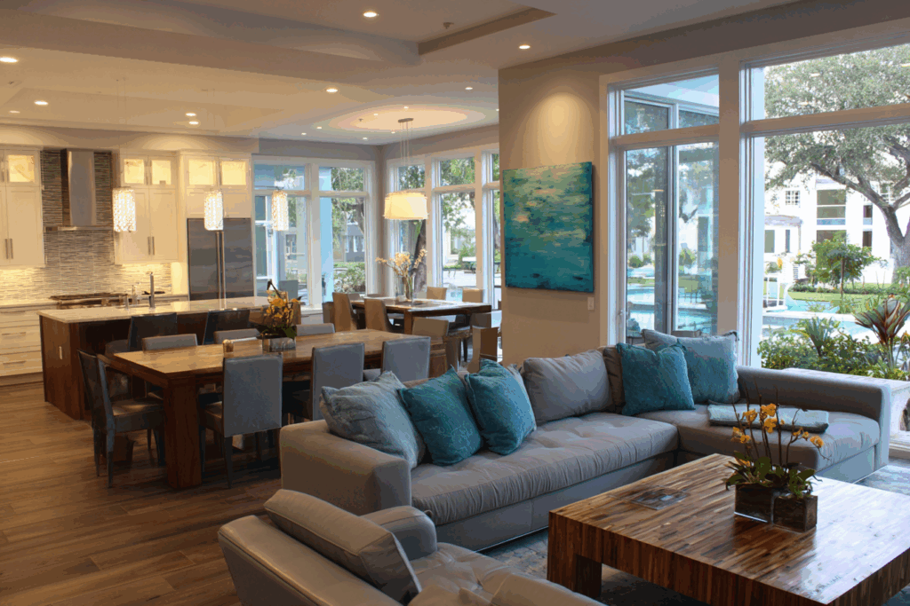 Modern interior featuring Hurricane Windows in Pinellas County, FL for storm protection