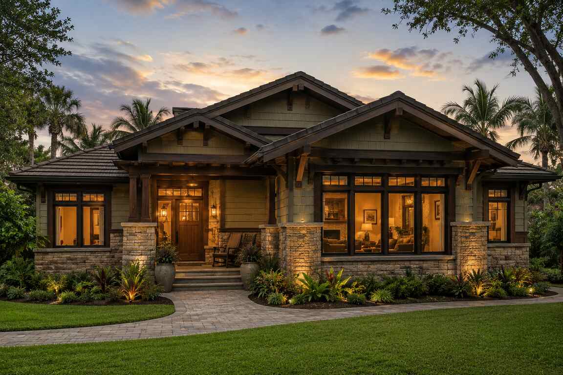 Craftsman home with hurricane windows in Pinellas County, FL for storm protection and efficiency