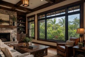 Living room with impact hurricane windows in Pinellas County, FL for natural light and savings