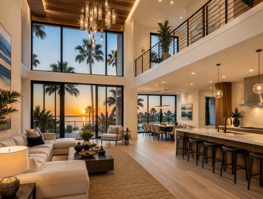 Spacious interior showcasing hurricane windows in Pinellas County, FL