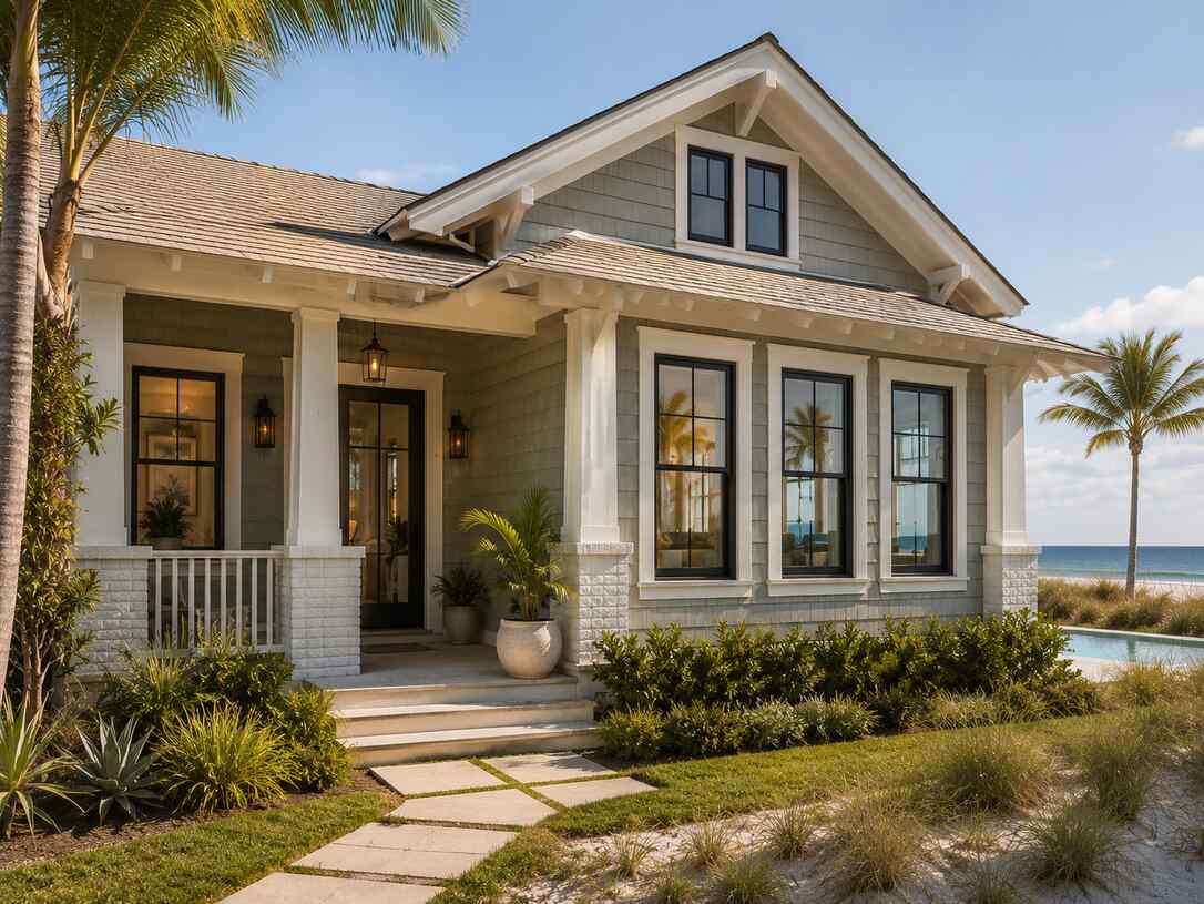 Coastal home with hurricane windows in Pinellas County, FL supporting insurance savings and safety