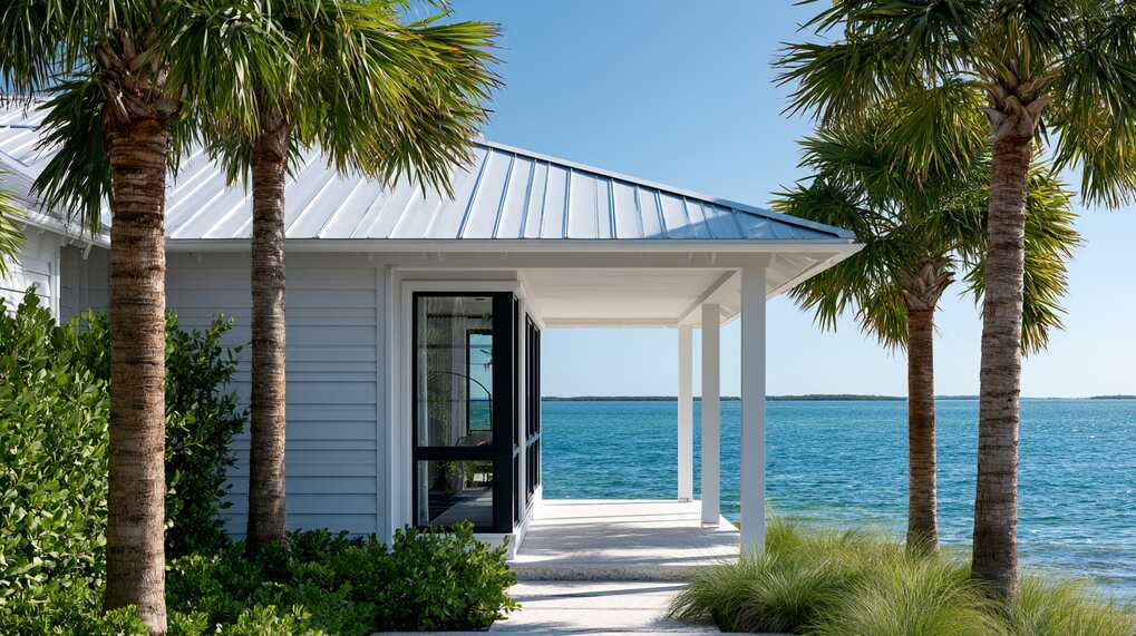 Waterfront coastal home showcasing impact resistant windows designed for durability, storm protection, and scenic views.