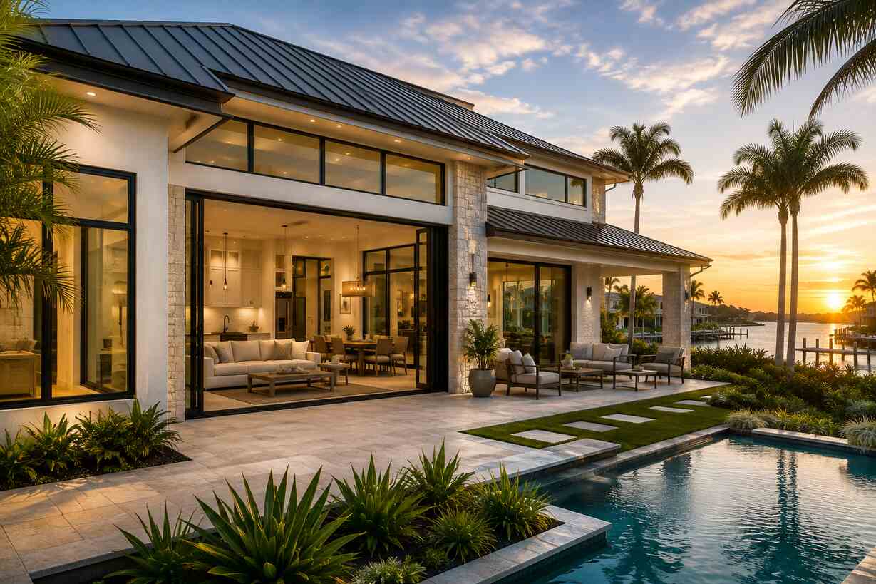 Waterfront home with impact windows in Pinellas County, FL
